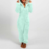 LUMI™ - Comfy Zipper Hooded Long Sleeve Plush Pajama Jumpsuit