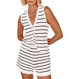 ARTFERI™ – Elegant Striped Sleeveless Lounge Co-Ord