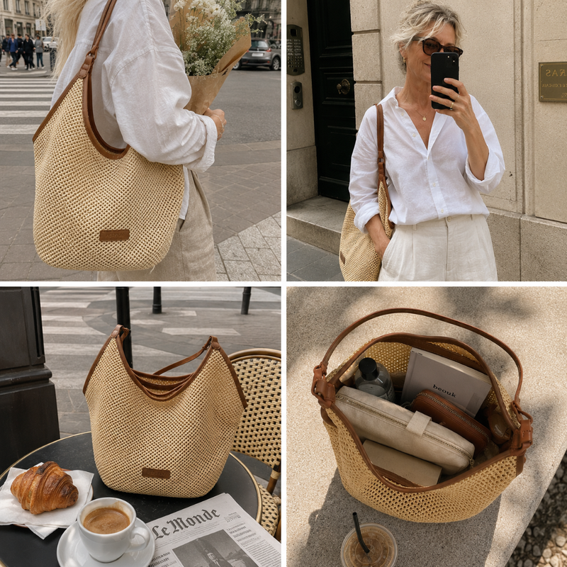 Nora | The Open Weave Hobo Bag