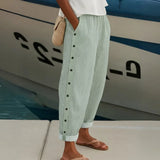 Bernadette | Stylish Striped Button Trousers