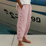 Bernadette | Stylish Striped Button Trousers