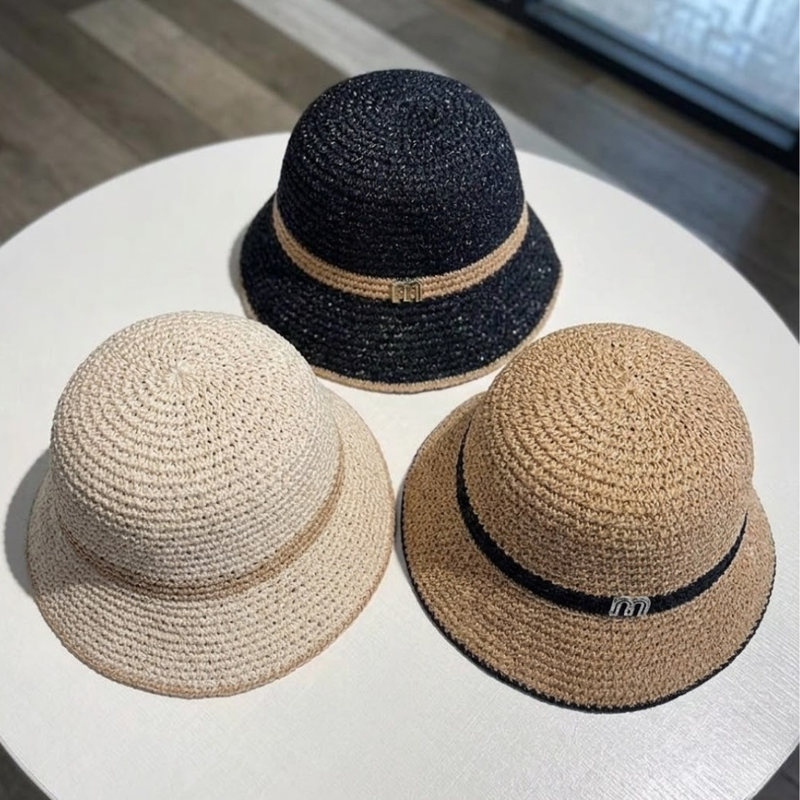 Ava Woven Straw Bucket Hat