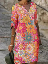 Annie | Vibrant Floral Midi Dress