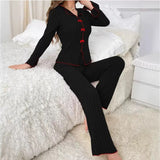 Kenzie™ - Chic V-Neck Top & Pants Loungewear Set