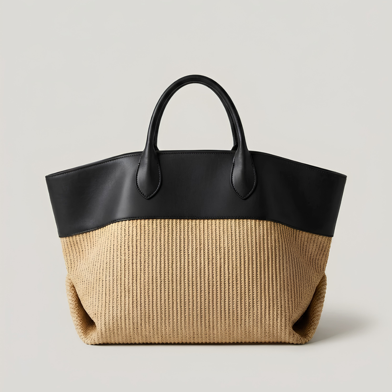 The Colorblock Woven Tote Bag