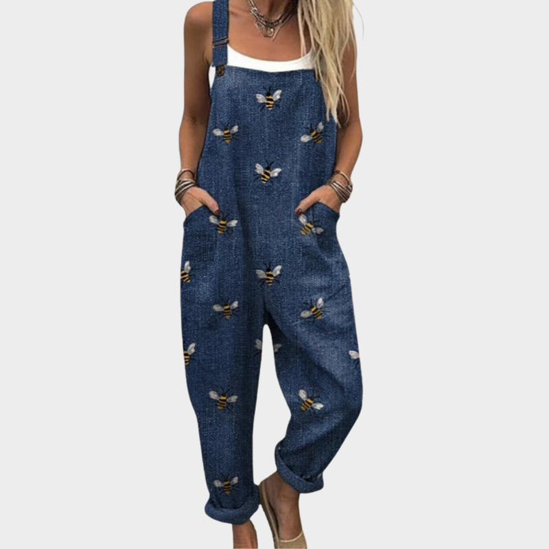 Cozy Patterned Overalls