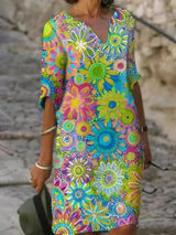 Annie | Vibrant Floral Midi Dress