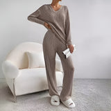 IRENE™ – Ribbed V-Neck Sweater Set