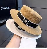 Mia Structured Straw Boater Hat