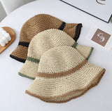 Bella Striped Straw Sun Hat