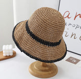 Bella Striped Straw Sun Hat