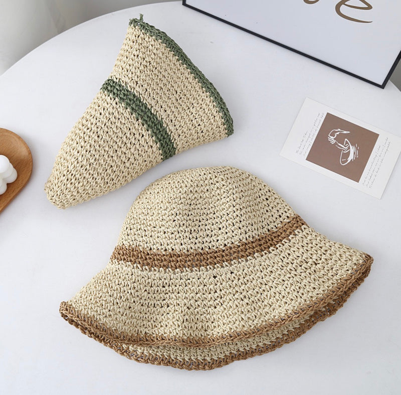 Bella Striped Straw Sun Hat
