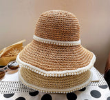 Lily Pearl-Embellished Summer Sun Hat
