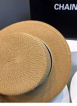 Mia Structured Straw Boater Hat