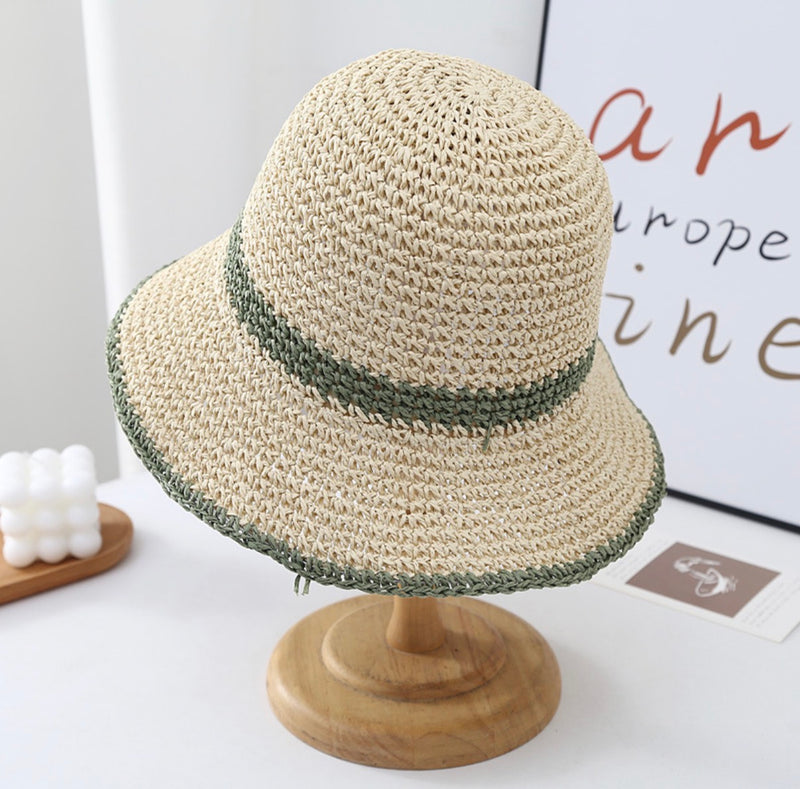 Bella Striped Straw Sun Hat
