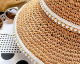 Lily Pearl-Embellished Summer Sun Hat