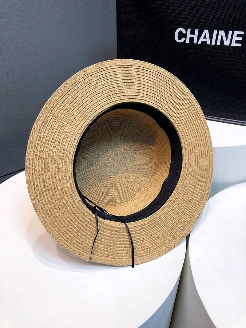 Mia Structured Straw Boater Hat