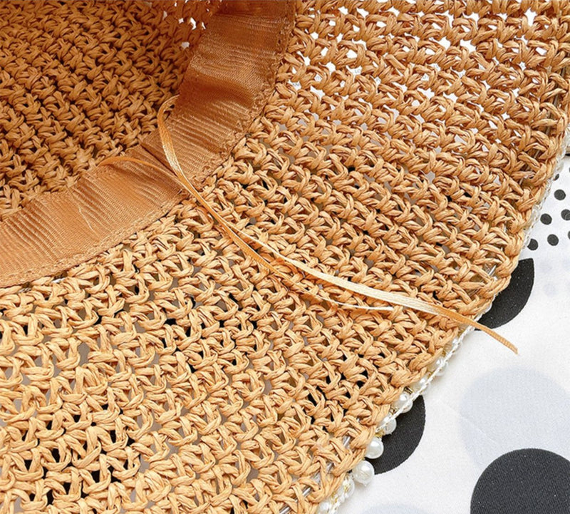 Lily Pearl-Embellished Summer Sun Hat