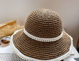 Lily Pearl-Embellished Summer Sun Hat