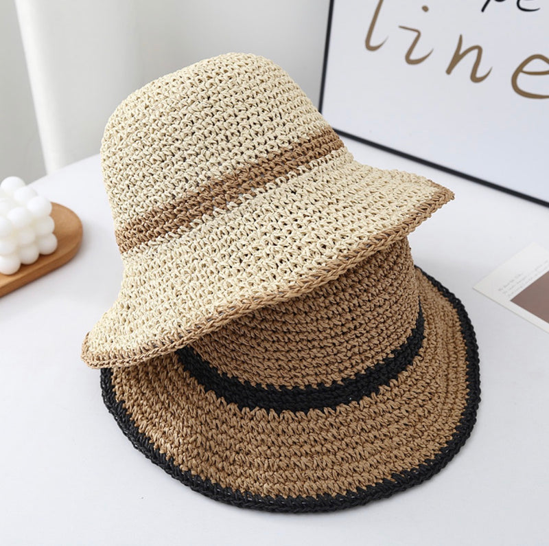 Bella Striped Straw Sun Hat