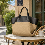 The Colorblock Woven Tote Bag